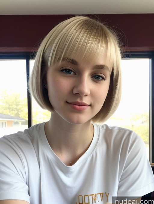 related ai porn images free for Beautiful Fairer Skin 18 Blonde Short Hair Sorority Russian Close-up View Shirt