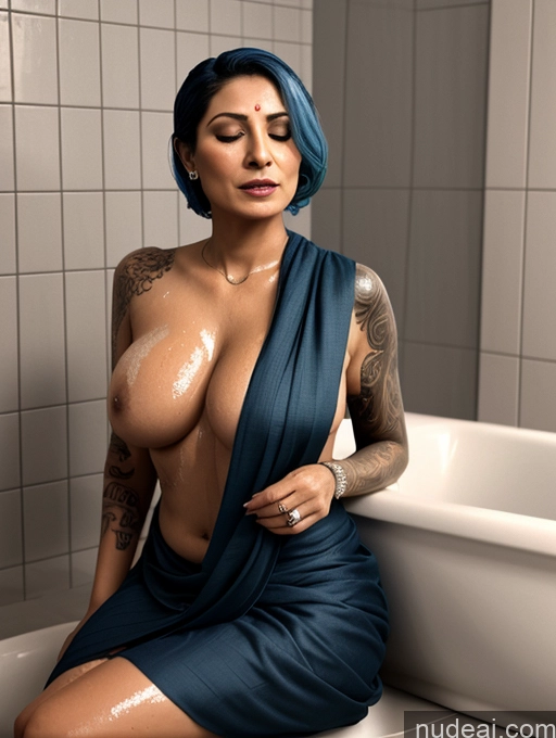 related ai porn images free for Milf Perfect Boobs Tattoos 30s Blue Hair 3d Bathroom Front View Bathing Dark Lighting Indian Straight Orgasm Sari Two