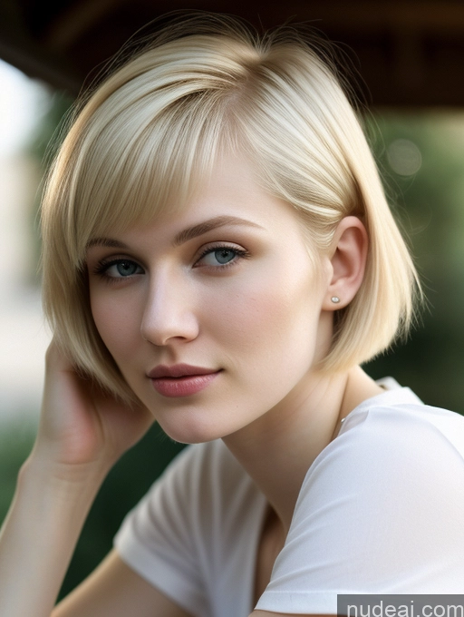 related ai porn images free for Woman Beautiful Fairer Skin 18 Blonde Short Hair Russian Close-up View Shirt