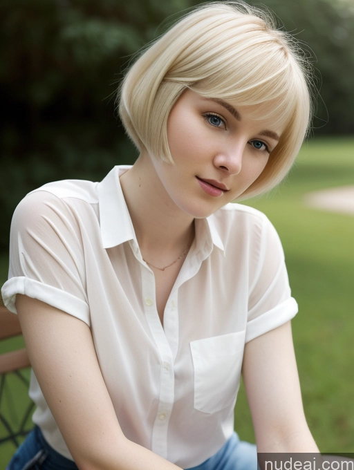 related ai porn images free for Woman One Beautiful Fairer Skin 18 Blonde Short Hair Russian Shirt Close-up View