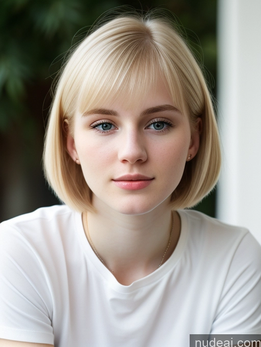 related ai porn images free for Woman Beautiful Fairer Skin 18 Blonde Russian Close-up View Shirt Bobcut