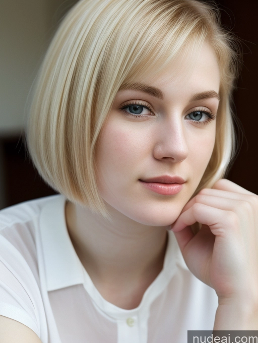 related ai porn images free for Woman Beautiful Fairer Skin 18 Blonde Russian Close-up View Shirt Detailed Bobcut