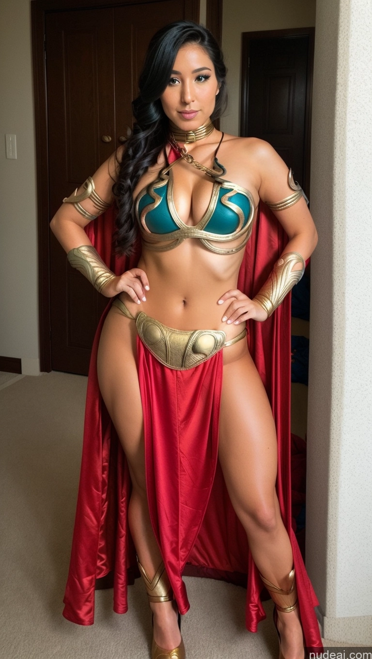 ai nude image of araffe woman in a costume posing in a room pics of Superhero Superheroine Slavekini, Aka Slave Leia Outfit