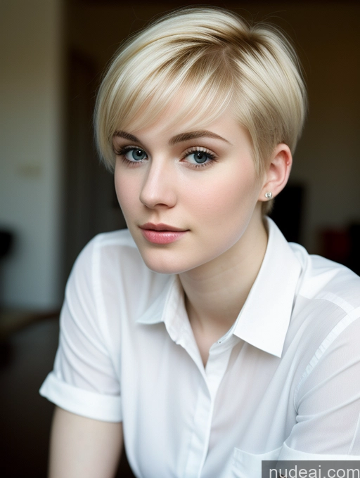 related ai porn images free for Woman Beautiful Fairer Skin 18 Blonde Pixie Russian Close-up View Shirt