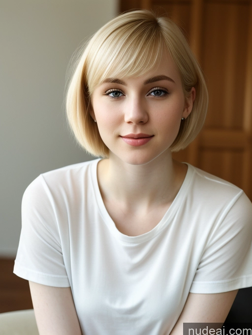 related ai porn images free for Woman 18 Beautiful Fairer Skin Short Hair Blonde Russian Close-up View Shirt