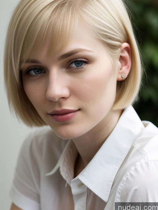 related ai porn images free for Woman 18 Beautiful Fairer Skin Short Hair Blonde Russian Close-up View Shirt