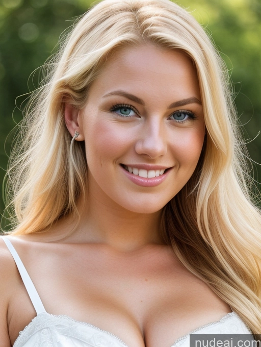 ai nude image of blonde woman with blue eyes and a white bra top smiling pics of Wedding Cleavage Blonde 18 Busty Scandinavian Perfect Boobs Perfect Body Dress Laughing Sexy Face Shocked