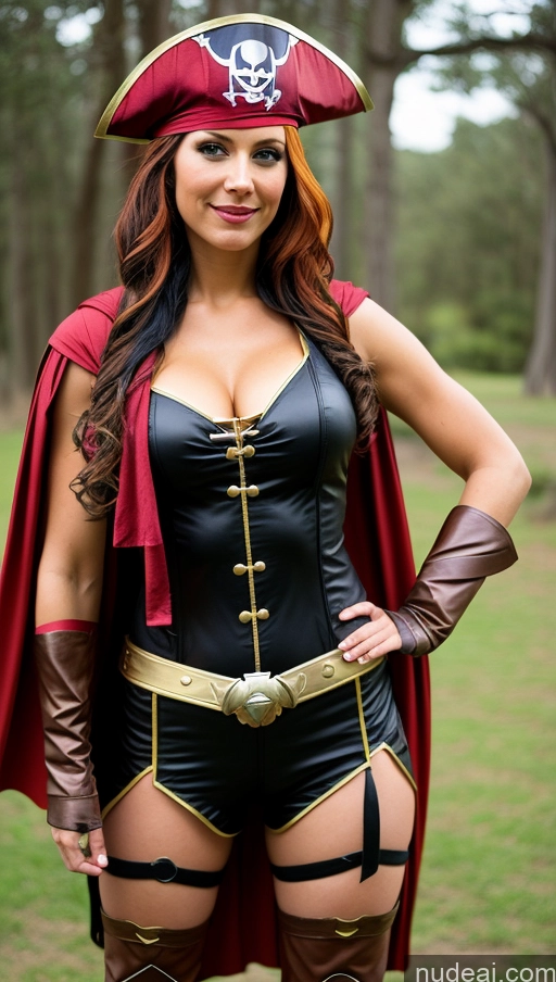 ai nude image of arafed woman in a pirate costume posing for a picture pics of Pirate Superheroine Superhero