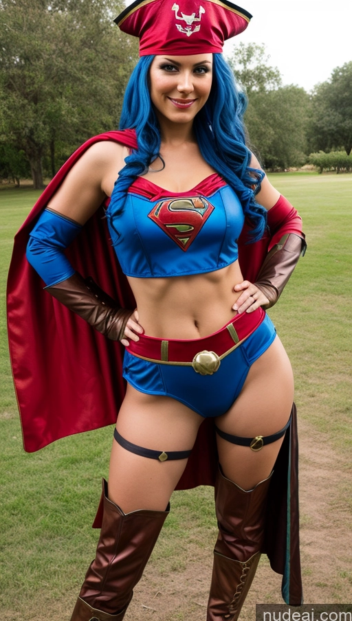 ai nude image of araffe dressed as a woman in a costume and boots pics of Pirate Superheroine Superhero