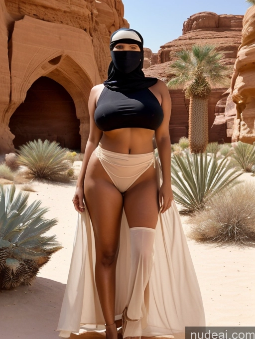 ai nude image of araffe in a black and white outfit and a black mask pics of Huge Boobs Partially Nude Big Ass Oasis Niqab Spreading Legs Long Skirt