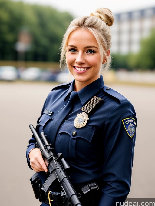 related ai porn images free for 20s Small Tits Model Beautiful Happy Blonde Hair Bun German Police