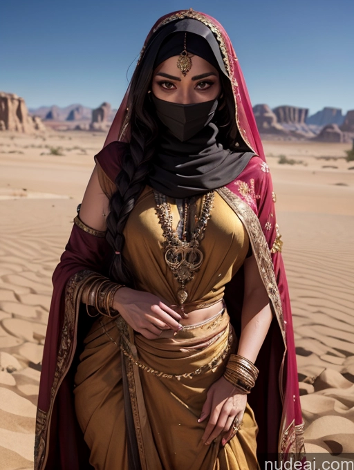 related ai porn images free for Lingerie Model Dark Skin Oiled Body Black Hair Bangs Middle Eastern Desert Niqab Steampunk Tribal Tunic Wedding Sari Salwar Dark Lighting Detailed