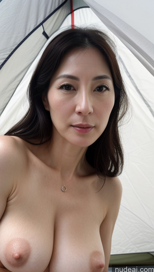 related ai porn images free for Woman One Beautiful Fairer Skin 40s Black Hair Slicked Korean Detailed Simple Huge Boobs Close-up View Tent