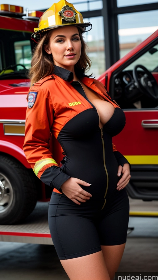 ai nude image of arafed woman in a firefighter's uniform posing for a picture pics of Model Perfect Boobs Perfect Body FairArguementBut 20s Big Hips Firefighter