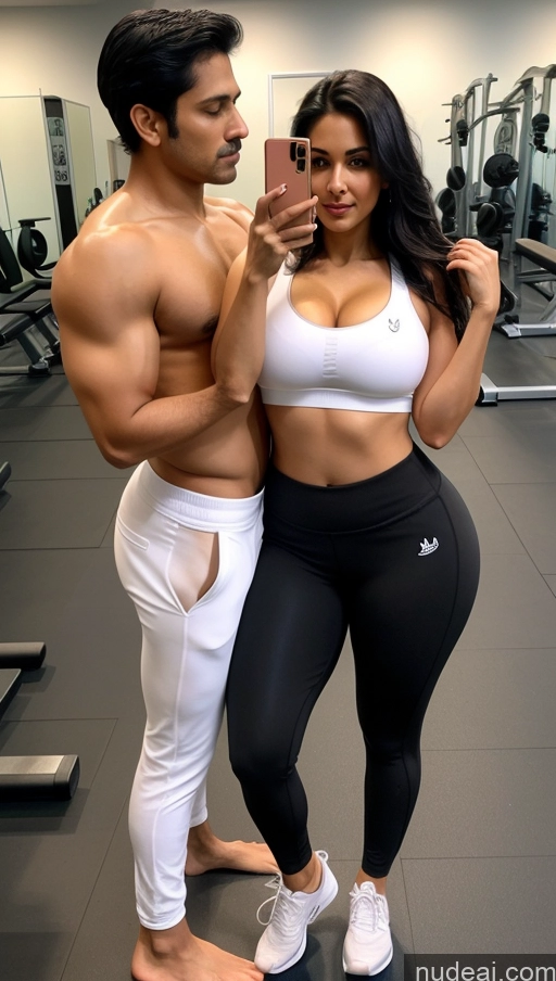 related ai porn images free for Woman + Man Big Ass Perfect Boobs Thick Big Hips Perfect Body Pubic Hair Sexy Face Seductive Front View Detailed Black Hair Indian Beautiful Short Fat 40s Cleavage Gym Yoga Pants Sports Bra Polo Sports Mirror Selfie