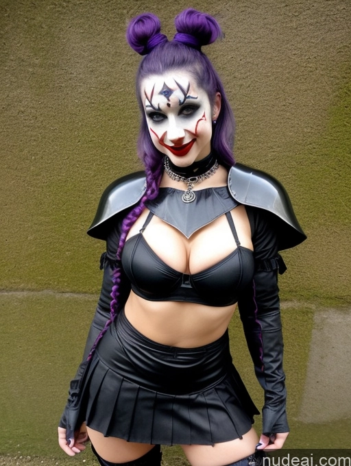 ai nude image of araffe dressed in a black outfit and purple hair posing for a picture pics of Big Ass Purple Hair Boots High Socks One 20s Film Photo Perfect Boobs Choker Kilt Mini Skirt Goth Laughing Partially Nude Medieval Fantasy Armor Clown Sci-fi Armor Tribal