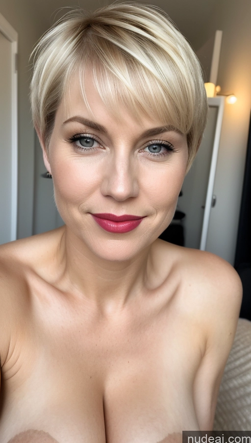 related ai porn images free for Woman One Beautiful Lipstick Fairer Skin 50s Blonde Short Hair Close-up View Detailed Simple Huge Boobs