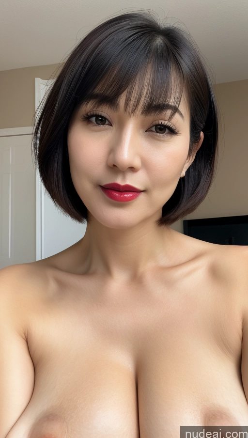 related ai porn images free for Woman One Huge Boobs Beautiful Lipstick Fairer Skin 40s Black Hair Short Hair Korean Close-up View Detailed