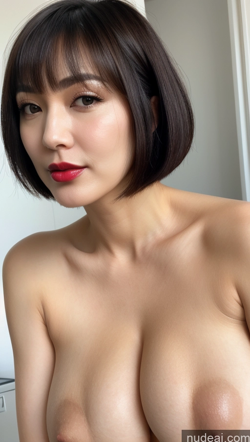 related ai porn images free for Woman One Huge Boobs Beautiful Lipstick Fairer Skin 40s Black Hair Short Hair Korean Close-up View Detailed