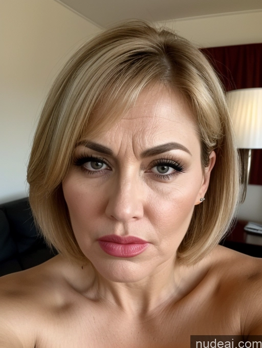 related ai porn images free for Front View Bending Over Seductive Serious Sad Sexy Face Shocked Pouting Lips Angry Laughing 30s Blonde Bobcut Bedroom Milf