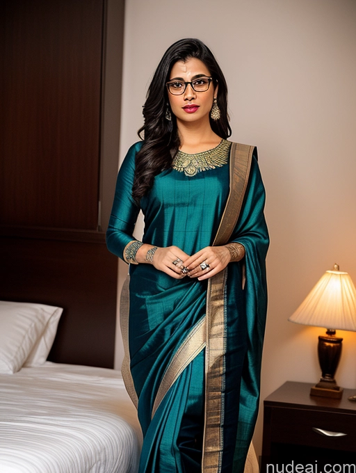 ai nude image of woman in a green sari standing in a hotel room pics of Several Tattoos Glasses Lipstick Perfect Body 20s Sad Seductive Orgasm Indian Bedroom Cooking Sari Salwar Shirt Suit Dark Lighting Bright Lighting