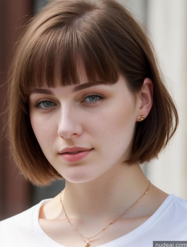 related ai porn images free for Beautiful Thick Fairer Skin 18 Brunette Bobcut Russian Close-up View Shirt