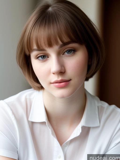 related ai porn images free for Beautiful Thick Fairer Skin 18 Brunette Russian Close-up View Shirt Bobcut