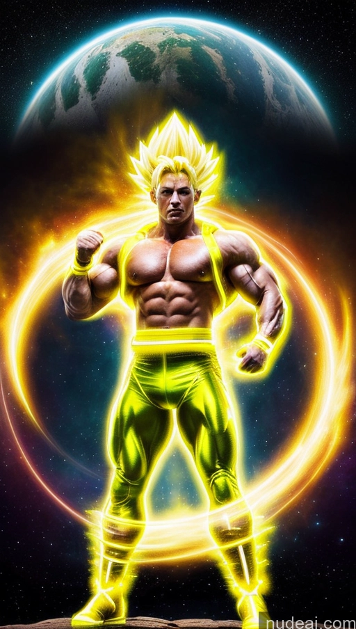 related ai porn images free for Space Suit Super Saiyan 3 Neon Lights Clothes: Yellow Powering Up Bodybuilder Abs Busty