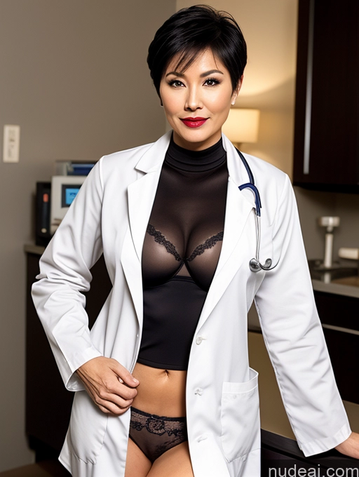 related ai porn images free for Milf Perfect Boobs Lipstick Pixie Asian Bra Doctor Lab Coat Cleavage Partially Nude Dark Lighting