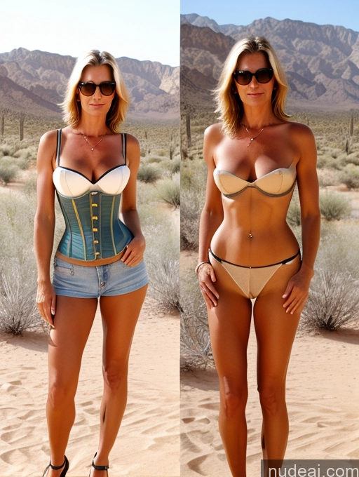 related ai porn images free for Film Photo Front View Detailed Perfect Body Blonde Italian Desert Short Shorts Onoff Jeans 50s Abs Milf Corset Sunglasses Serious