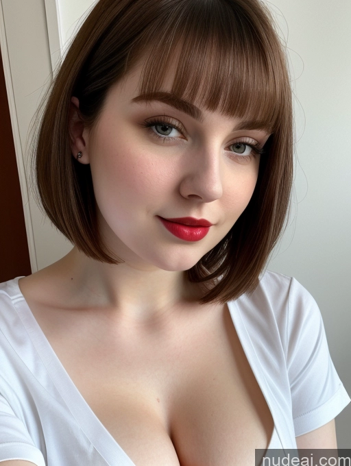 related ai porn images free for Beautiful Fairer Skin Thick 18 Brunette Bobcut Russian Close-up View Lipstick Shirt Perfect Boobs Busty