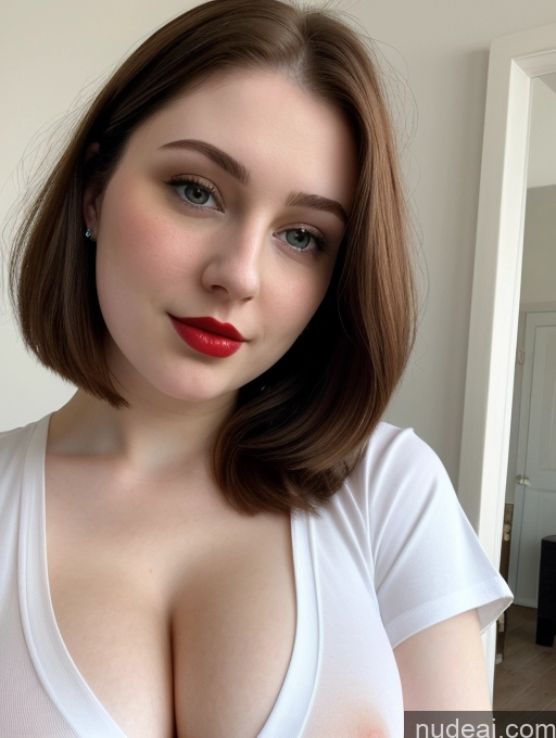 related ai porn images free for Beautiful Fairer Skin Thick 18 Brunette Bobcut Russian Close-up View Lipstick Shirt Perfect Boobs Busty