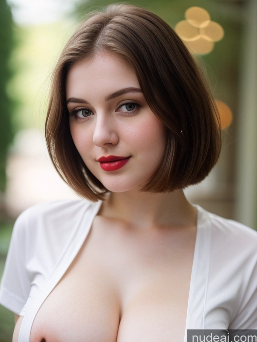 related ai porn images free for Beautiful Fairer Skin Thick 18 Brunette Bobcut Russian Close-up View Lipstick Shirt Perfect Boobs Busty