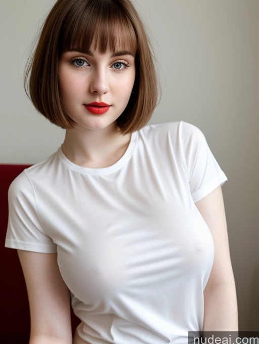 related ai porn images free for Beautiful Fairer Skin Thick 18 Brunette Bobcut Russian Close-up View Lipstick Shirt Perfect Boobs Busty