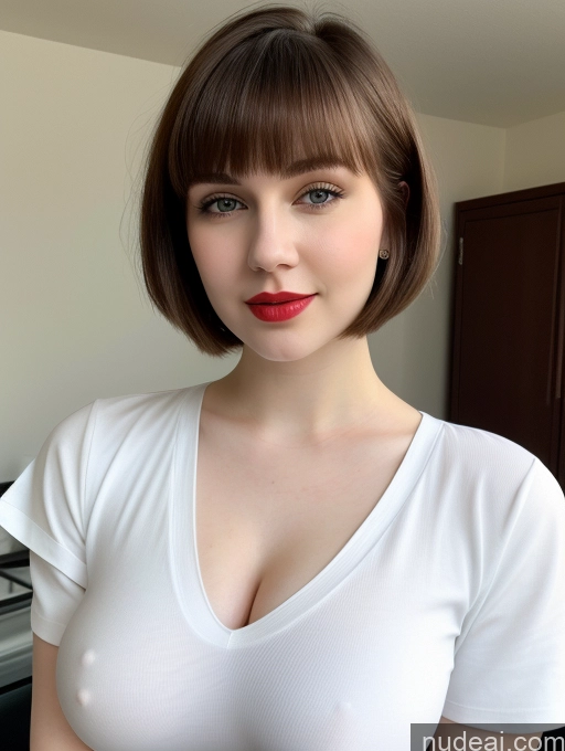 related ai porn images free for Beautiful Fairer Skin Thick 18 Brunette Russian Close-up View Lipstick Shirt Perfect Boobs Busty Short Hair