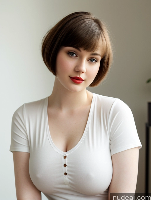 related ai porn images free for Beautiful Fairer Skin Thick 18 Brunette Russian Close-up View Lipstick Shirt Perfect Boobs Busty Short Hair