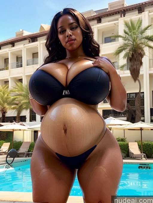 related ai porn images free for Milf Big Ass Huge Boobs Thick Chubby Fat Big Hips Pregnant Dark Skin African Pool Close-up View Belly Inflation, Cuminflation, Overeating Military Bright Lighting Detailed Cleavage Hourglass