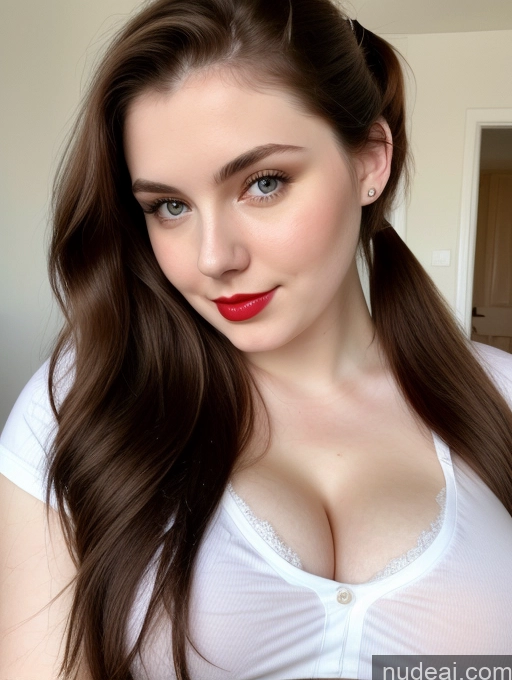 related ai porn images free for Beautiful Fairer Skin Thick 18 Brunette Russian Close-up View Perfect Boobs Busty Shirt Ponytail Lipstick