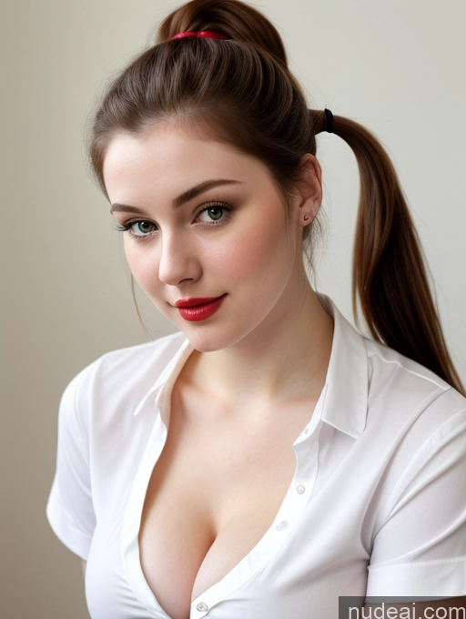 related ai porn images free for Beautiful Fairer Skin Thick 18 Brunette Russian Close-up View Perfect Boobs Busty Shirt Ponytail Lipstick