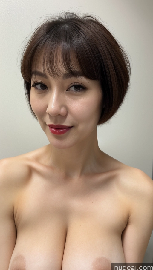 related ai porn images free for Woman One Huge Boobs Beautiful Fairer Skin 40s Short Hair Korean Close-up View Detailed Simple Lipstick