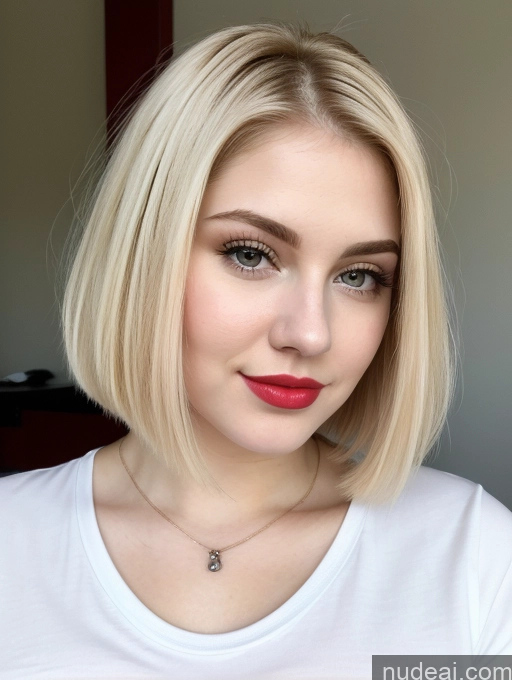 related ai porn images free for Busty Perfect Boobs Beautiful Lipstick Thick Fairer Skin 18 Blonde Bobcut Russian Close-up View Shirt