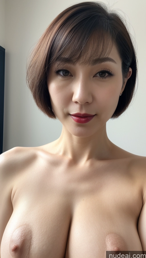 related ai porn images free for Woman One Huge Boobs Beautiful Fairer Skin 40s Short Hair Korean Close-up View Detailed Simple Lipstick