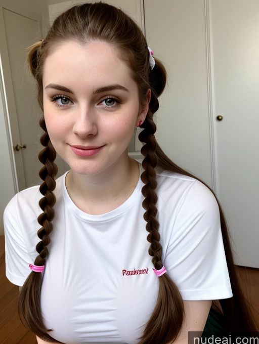 related ai porn images free for Busty Perfect Boobs Beautiful Fairer Skin Thick 18 Brunette Pigtails Russian Close-up View Shirt