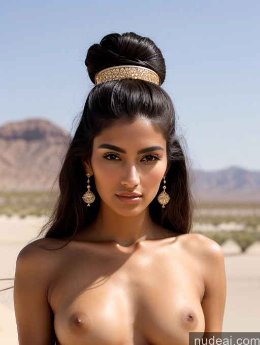 ai nude image of arafed woman with a very big breast posing in the desert pics of Beautiful Skinny Perfect Body Pubic Hair Tanned Skin 18 Serious Black Hair Messy Arabic Skin Detail (beta) Oasis Spreading Legs Geisha Gold Jewelry Pearl Jewelry Jewelry Detailed Nude Model