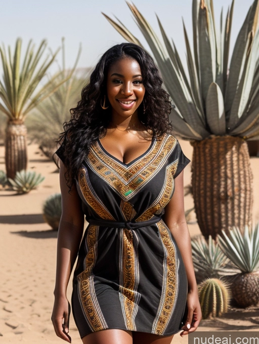 ai nude image of araffe woman in a short dress walking in the desert pics of Oasis Huge Boobs African Thick Black Hair Tunic