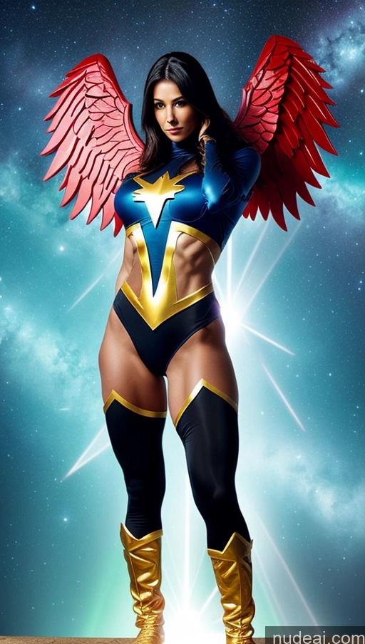 related ai porn images free for Angel Superhero Abs Muscular Busty Fantasy Armor Bodybuilder Cosplay Powering Up Space