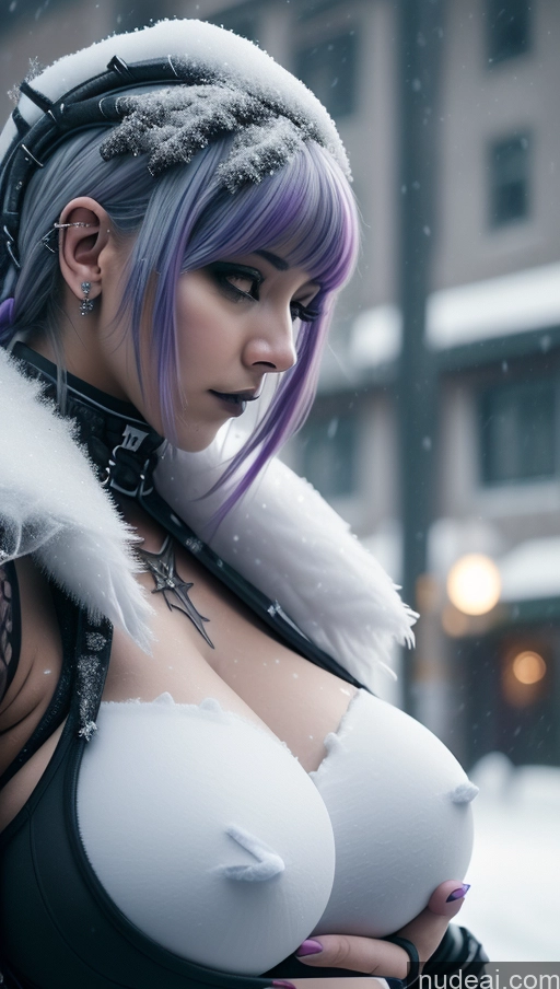 related ai porn images free for Ethiopian Snow Angel Athlete Perfect Boobs Close-up View Huge Boobs Gothic Punk Girl Purple Hair