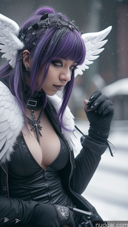 related ai porn images free for Ethiopian Snow Angel Athlete Perfect Boobs Close-up View Gothic Punk Girl Purple Hair