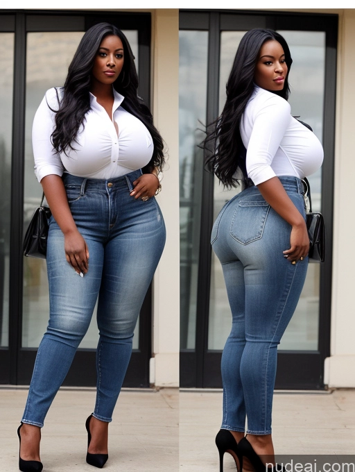 related ai porn images free for Woman One Huge Boobs Perfect Boobs Big Ass Big Hips Thick Perfect Body 30s Black Hair Long Hair African Side View High Heels Jeans Shirt