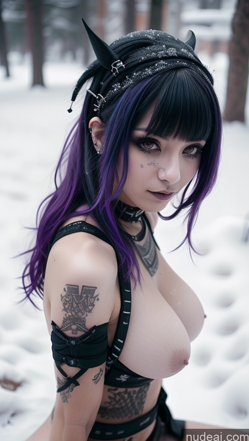 related ai porn images free for Athlete Busty Perfect Boobs Purple Hair Egyptian Close-up View Gothic Punk Girl Snow